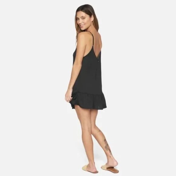 Hurley Mini Dress Coverup Black Size Large Beach Pool Swim NEW - Picture 2 of 13